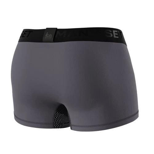 Мужские анатомические боксеры из хлопка с сеткой Anatomic Classic Light Black Series графитовый S