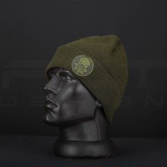 Шапка в'язана з кокардою НГУ хакі