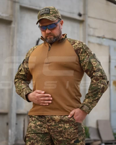 Убакс боевая рубашка CoolPass койот с налокотниками Хищник пиксель G-0822 44