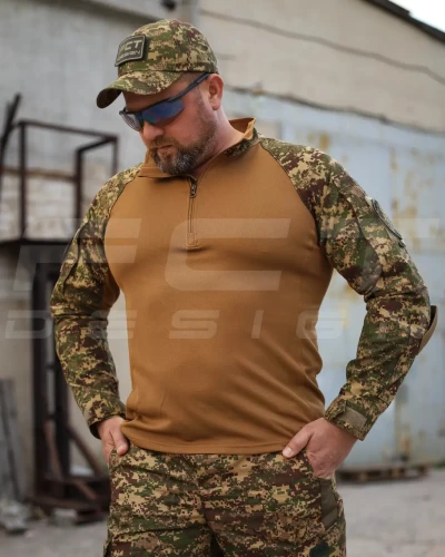 Убакс боевая рубашка CoolPass койот с налокотниками Хищник пиксель G-0822 44