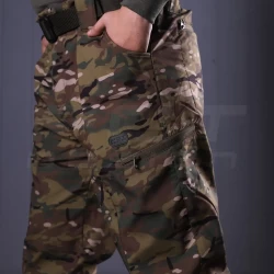 Брюки зимние Хантер Софтшелл Мультикам зеленый утепленный термофлис