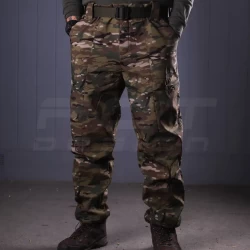 Брюки зимние Хантер Софтшелл Мультикам зеленый утепленный термофлис