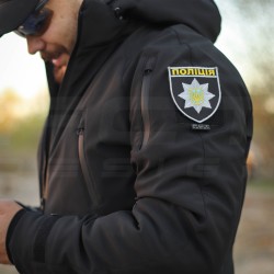 Костюм тактический зимний Хантер на флисе Софтшелл черный