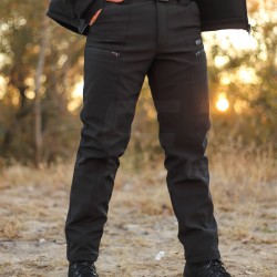 Костюм тактический зимний Хантер на флисе Софтшелл черный