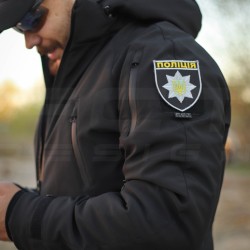 Костюм тактический зимний Хантер на флисе Софтшелл черный