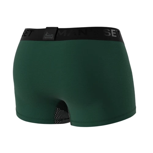 Мужские анатомические боксеры из хлопка с сеткой Anatomic Classic Light Black Series темно-зеленый S