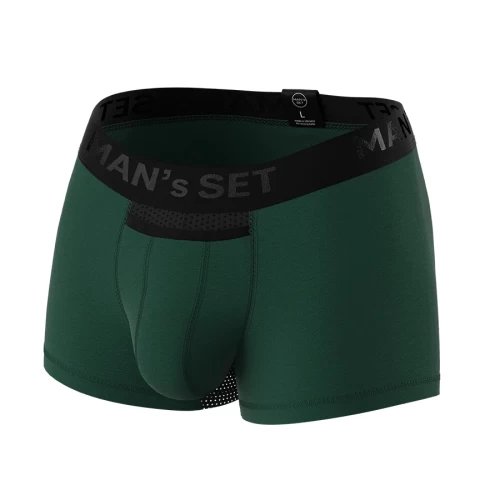 Мужские анатомические боксеры из хлопка с сеткой Anatomic Classic Light Black Series темно-зеленый S