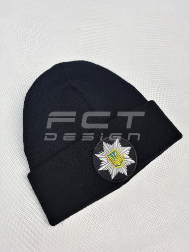 Шапка в'язана з кокардою Поліція  56 56