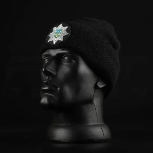 Шапка в'язана з кокардою Поліція  56 56