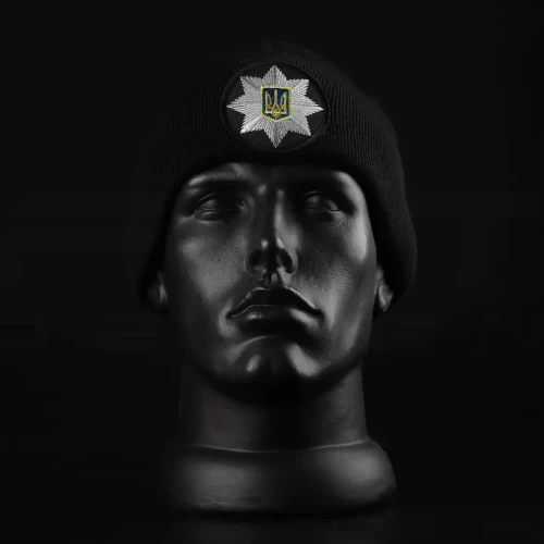 Шапка в'язана з кокардою Поліція  56 56