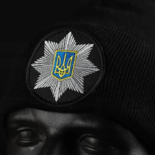 Шапка в'язана з кокардою Поліція  56 56