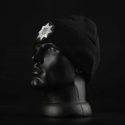 Шапка в'язана з кокардою Поліція  56 56
