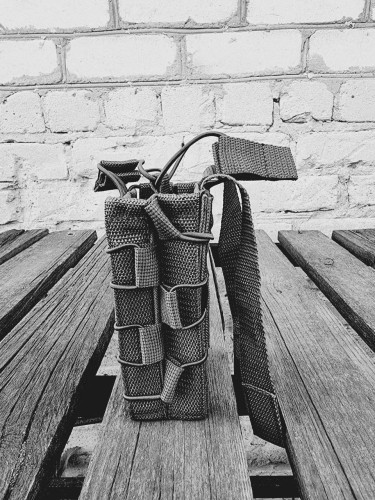 Підсумок тактичний АК моллі на 2 магазини пластик сірий