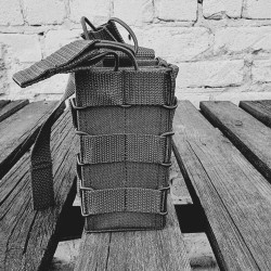 Подсумок тактический АК молли на 2 магазина пластик серый