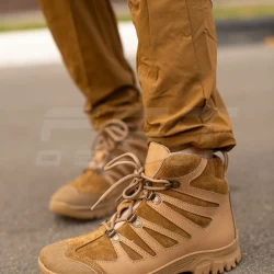 Ботинки тактические женские зимние Викинг кожа Crazy Horse натуральная шерсть койот