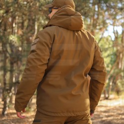 Костюм тактичний зимовий Хантер на флісі Софтшелл койот