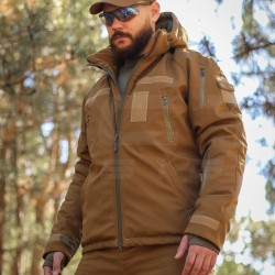 Костюм тактичний зимовий Хантер на флісі Софтшелл койот