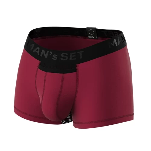 Мужские анатомические боксеры из хлопка с сеткой Anatomic Classic Light Black Series бордовый S