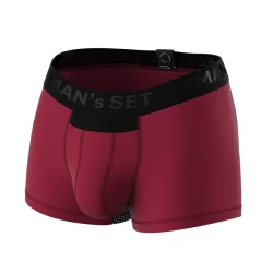 Мужские анатомические боксеры из хлопка с сеткой Anatomic Classic Light Black Series бордовый