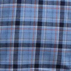 Тканина костюмна блакитно-помаранчева клітинка