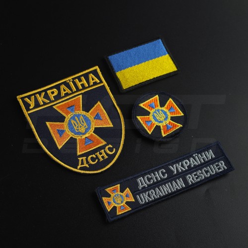 Комплект шевронів ДСНС №3 на липучці (4 шт)