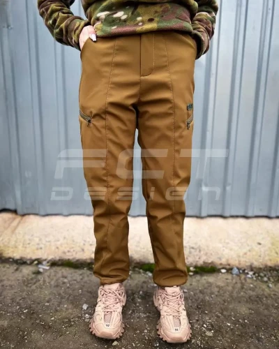 Штани зимові Софтшел койот утеплені термофліс    40-42/3 40-42/3
