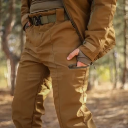 Брюки зимние Софтшелл койот утепленные термофлис 
