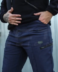 Штани зимові Софтшелл термофліс сині для ДСНС