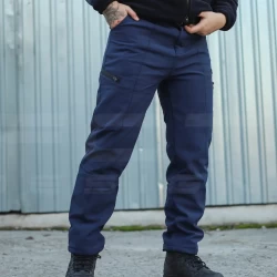 Брюки зимние Софтшелл термофлис синие для ГСЧС.