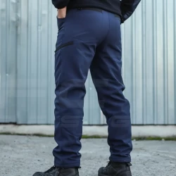 Брюки зимние Софтшелл термофлис синие для ГСЧС.