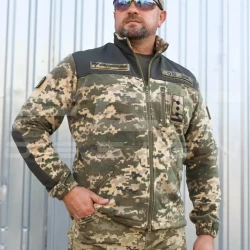 Кофта флис пиксель ВСУ упрощена с липучками