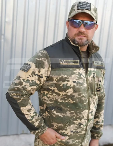 Кофта фліс піксель ЗСУ спрощена з липучками 40-42/3 40-42/3