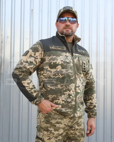 Кофта фліс піксель ЗСУ спрощена з липучками 40-42/3 40-42/3