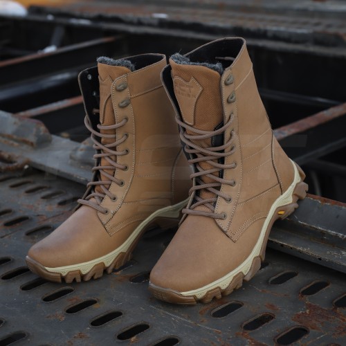 Берці тактичні зимові Енерджі шкіра Краст койот на хутрі 40 40