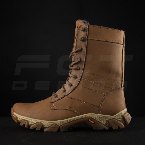 Берці тактичні зимові Енерджі шкіра Краст койот на хутрі 40 40
