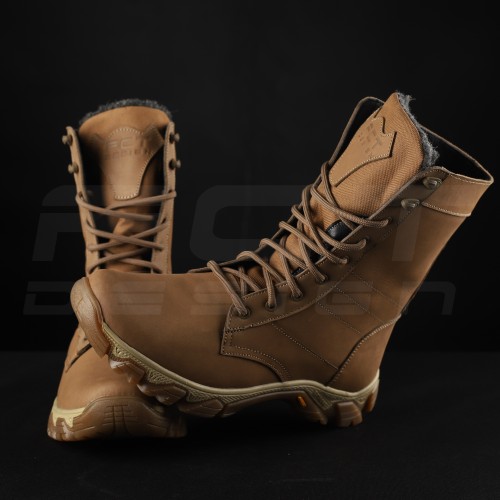 Берці тактичні зимові Енерджі шкіра Краст койот на хутрі 40 40