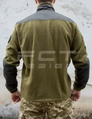 Кофта фліс світла олива спрощена з липучками