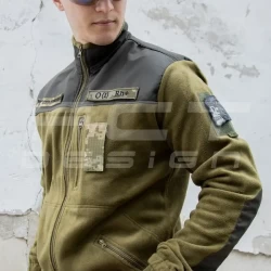 Кофта флис светлая олива упрощена с липучками