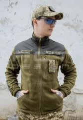 Кофта фліс світла олива спрощена з липучками