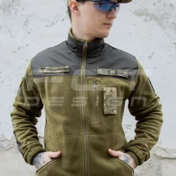 Кофта флис светлая олива упрощена с липучками