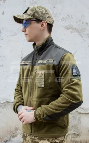 Кофта флис светлая олива упрощена с липучками 40-42/3