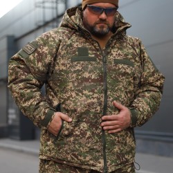 Зимний костюм 7 слой Водоотталкивающий Синтепон Хищник пиксель G-0822