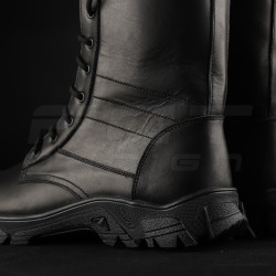 Берці тактичні зимові Енерджі шкіра Краст чорні на хутрі