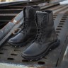 Берці тактичні зимові Енерджі шкіра Краст чорні на хутрі 40 40
