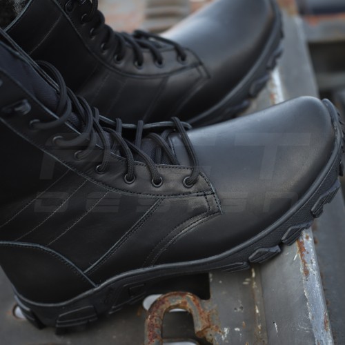 Берці тактичні зимові Енерджі шкіра Краст чорні на хутрі 40 40