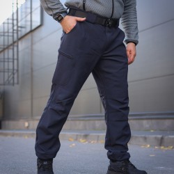 Брюки зимние Софтшелл синие для ДСНС