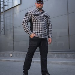 Тактическая милитари Рубашка FCT Blackbeard летняя в клетку Серая (10 номер)  