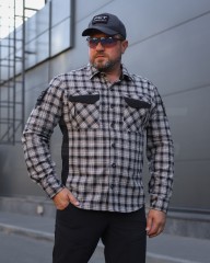 Тактична мілітарі Сорочка FCT Blackbeard літня в клітинку Сіра (10 номер)