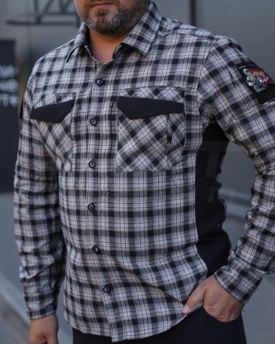 Тактична мілітарі Сорочка FCT Blackbeard літня в клітинку Сіра (10 номер)   40-42/3 40-42/3