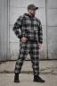 Костюм спортивный флисовый в клетку зелено-черная-белая 44